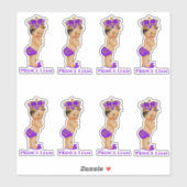 Little Prince Baby Boy Paarse gouden kroon Sticker (Vel)