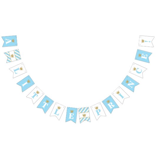 Little Prince Baby shower Banner, Baby Blue Vlaggetjes (Alle)