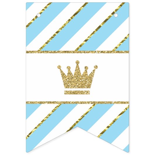 Little Prince Baby shower Banner, Baby Blue Vlaggetjes (Tweede vlag)