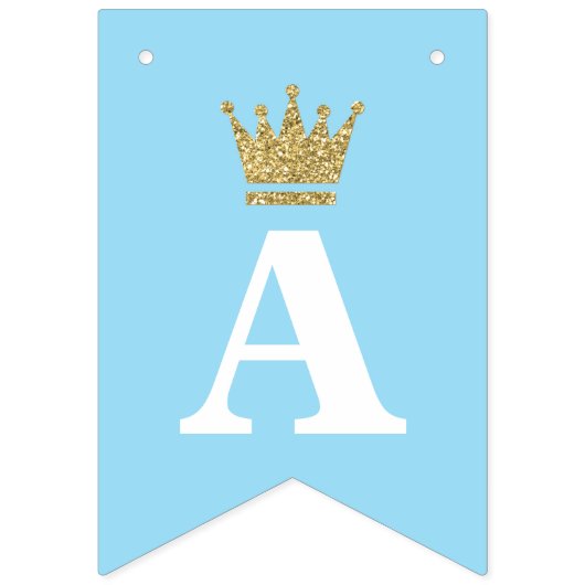 Little Prince Baby shower Banner, Baby Blue Vlaggetjes (Eerste vlag)