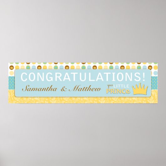 Little Prince Baby shower Banner Poster (Voorkant)