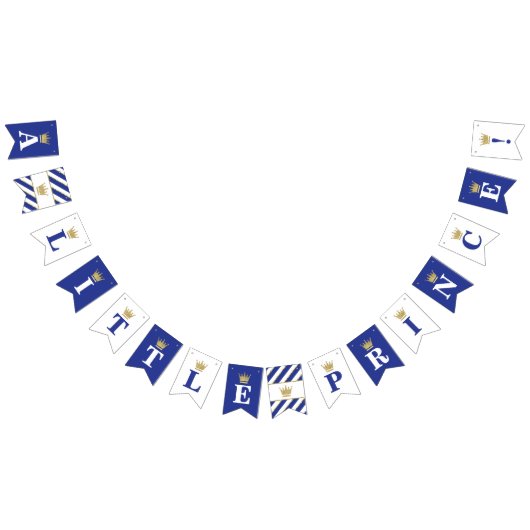 Little Prince Baby shower Banner, Royal Blue Vlaggetjes (Alle)
