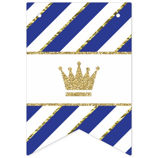 Little Prince Baby shower Banner, Royal Blue Vlaggetjes (Tweede vlag)