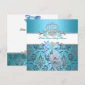 Little Prince Baby shower Boy Blauwgroen Blue Crow Kaart (Voorkant / Achterkant)