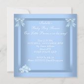 Little Prince Baby shower Boy Blue Bassinette 2 Kaart (Achterkant)