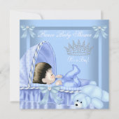 Little Prince Baby shower Boy Blue Bassinette 2 Kaart (Voorkant)