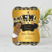 Little Prince Baby shower Boy Crown Ethnic Kaart (Staand voorkant)