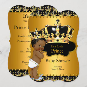 Little Prince Baby shower Boy Crown Ethnic Kaart
