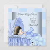 Little Prince Baby shower Boy Patchwork Blue Kaart (Voorkant)