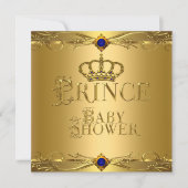 Little Prince Baby shower Boy Regal Blue Crown 6 Kaart (Voorkant)