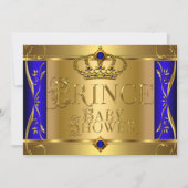 Little Prince Baby shower Boy Regal Blue Crown 9 Kaart (Voorkant)