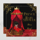 Little Prince Baby shower Boy Regal Red Crown 2 Kaart (Voorkant / Achterkant)