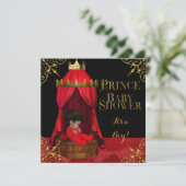 Little Prince Baby shower Boy Regal Red Crown 2 Kaart (Staand voorkant)