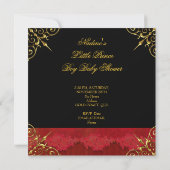 Little Prince Baby shower Boy Regal Red Crown 2 Kaart (Achterkant)