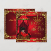 Little Prince Baby shower Boy Regal Red Crown 6 Kaart (Voorkant / Achterkant)