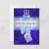 Little Prince Baby shower Boy Royal Blue 2 Kaart (Voorkant)