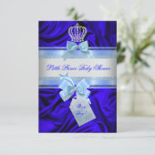 Little Prince Baby shower Boy Royal Blue 2 Kaart (Staand voorkant)