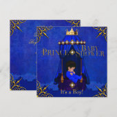 Little Prince Baby shower Boy Royal Blue Crown Kaart (Voorkant / Achterkant)