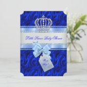 Little Prince Baby shower Boy Royal Blue Kaart (Staand voorkant)