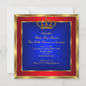 Little Prince Baby shower Boy Royal Red Blue 2 Kaart (Achterkant)