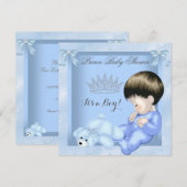 Little Prince Baby shower Cute Boy Blue Speelgoed  Kaart (Voorkant / Achterkant)