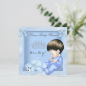 Little Prince Baby shower Cute Boy Blue Speelgoed  Kaart (Staand voorkant)