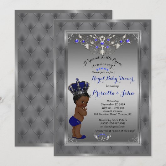 Little Prince Baby shower Invitation beroemd gemaa Kaart (Voorkant / Achterkant)