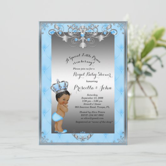 Little Prince Baby shower Invitation beroemd gemaa Kaart (Staand voorkant)