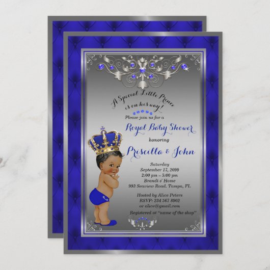 Little Prince Baby shower Invitation beroemd gemaa Kaart (Voorkant / Achterkant)