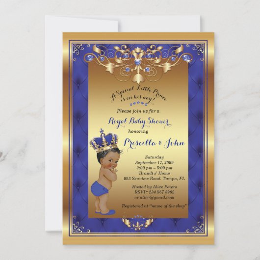 Little Prince Baby shower Invitation beroemd gemaa Kaart (Voorkant)