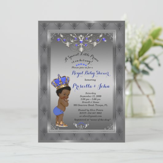 Little Prince Baby shower Invitation beroemd gemaa Kaart (Staand voorkant)