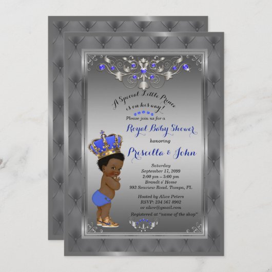 Little Prince Baby shower Invitation beroemd gemaa Kaart (Voorkant / Achterkant)