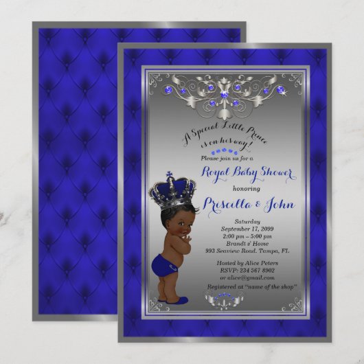 Little Prince Baby shower Invitation beroemd gemaa Kaart (Voorkant / Achterkant)