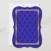 Little Prince Baby shower Invitation, blue Bracket Kaart (Achterkant)