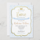 Little Prince Baby shower Invitation Boy Blue Kaart (Voorkant)