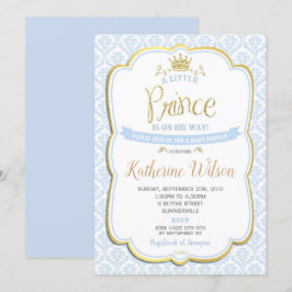 Little Prince Baby shower Invitation Boy Blue Kaart