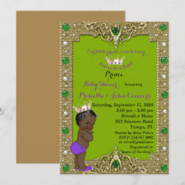 Little Prince Baby shower Invitation, goud, groen Kaart
