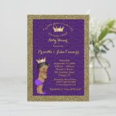 Little Prince Baby shower Invitation, gouden, paar Kaart (Staand voorkant)