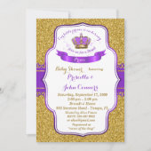 Little Prince Baby shower Invitation, gouden, paar Kaart (Voorkant)