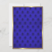 Little Prince Baby shower Invitation, Royal Blue 2 Kaart (Achterkant)