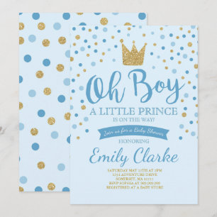 Little Prince Baby shower Invitation Royal Shower Kaart