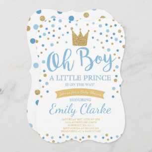 Little Prince Baby shower Invitation Royal Shower Kaart