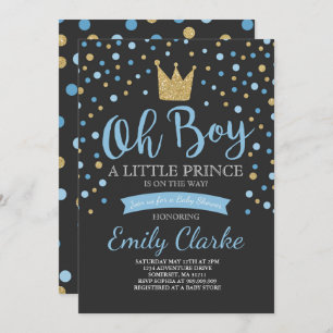 Little Prince Baby shower Invitation Royal Shower Kaart