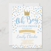 Little Prince Baby shower Invitation Royal Shower Kaart (Voorkant)