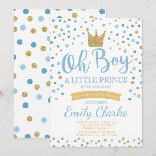 Little Prince Baby shower Invitation Royal Shower Kaart
