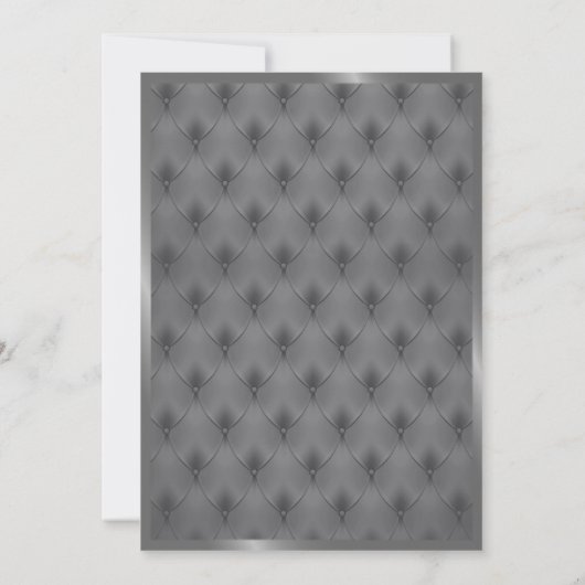 Little Prince Baby shower Invitation, Royal SILVER Kaart (Achterkant)