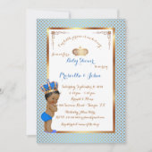 Little Prince Baby shower Invitation, roze goud Kaart (Voorkant)