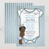 Little Prince Baby shower Invitation, trendy, chiq Kaart (Voorkant / Achterkant)
