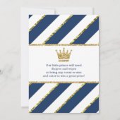 Little Prince Baby shower Invite, Faux Glitter Kaart (Achterkant)