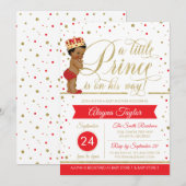 Little Prince Baby shower Invite, Faux Glitter Kaart (Voorkant / Achterkant)